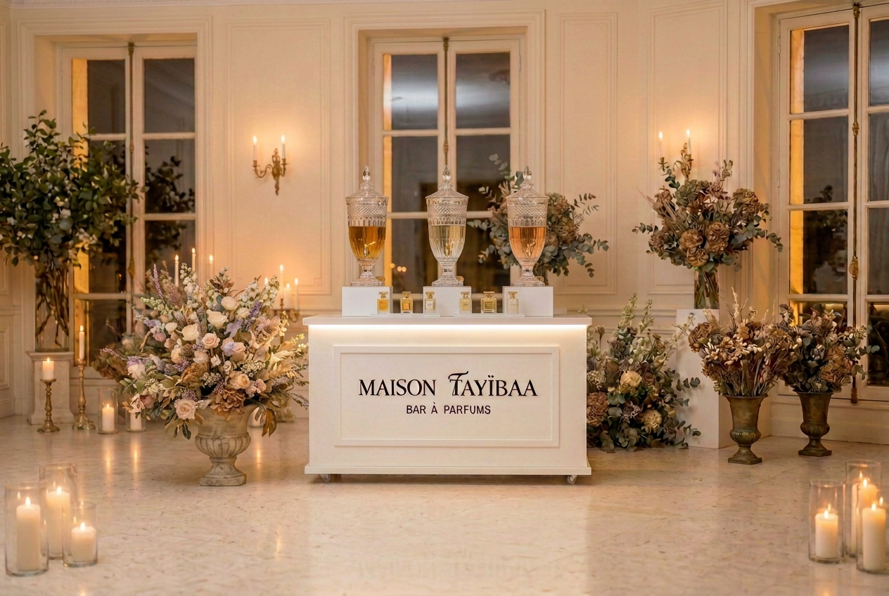 Le bar à parfum mobile Maison Tayïbaa en réception